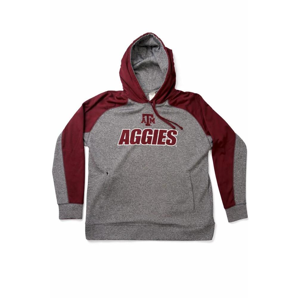Texas A&M Aggies Hoodie XL Gray‎ Maroon Pullover NCAA Mens Sweatshirt